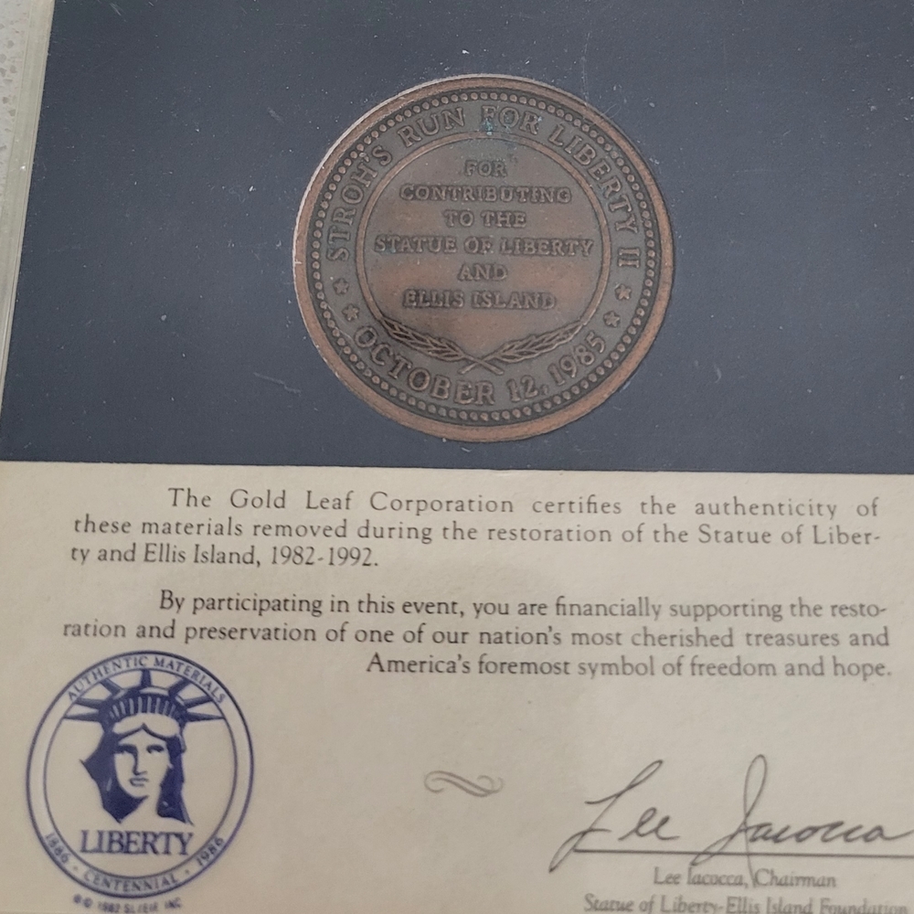 Stroh's Run for Liberty II Commemorative Medallion